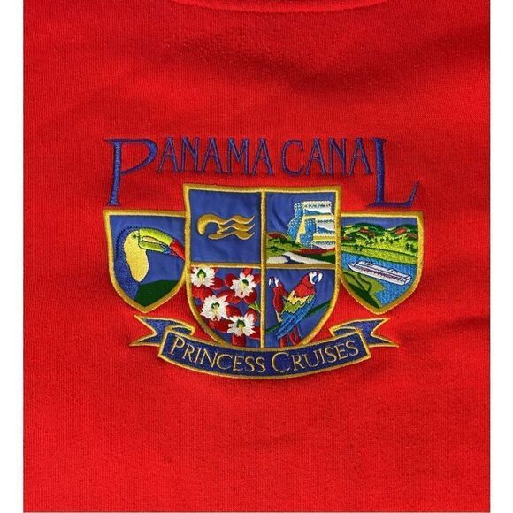 Princess Cruises Panama Canal Crew Neck Sweatshirt Size XXL 2XL Red - Picture 5 of 8